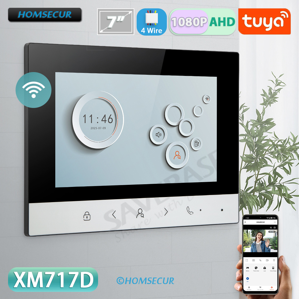 Smart Home Video - TuyaスマートWIFI屋内モニター 7インチ/10インチLCDスクリーン 4線式HD 1080Pハンズフリービデオドアホンインターホン ドアベル ホームセキュリティ