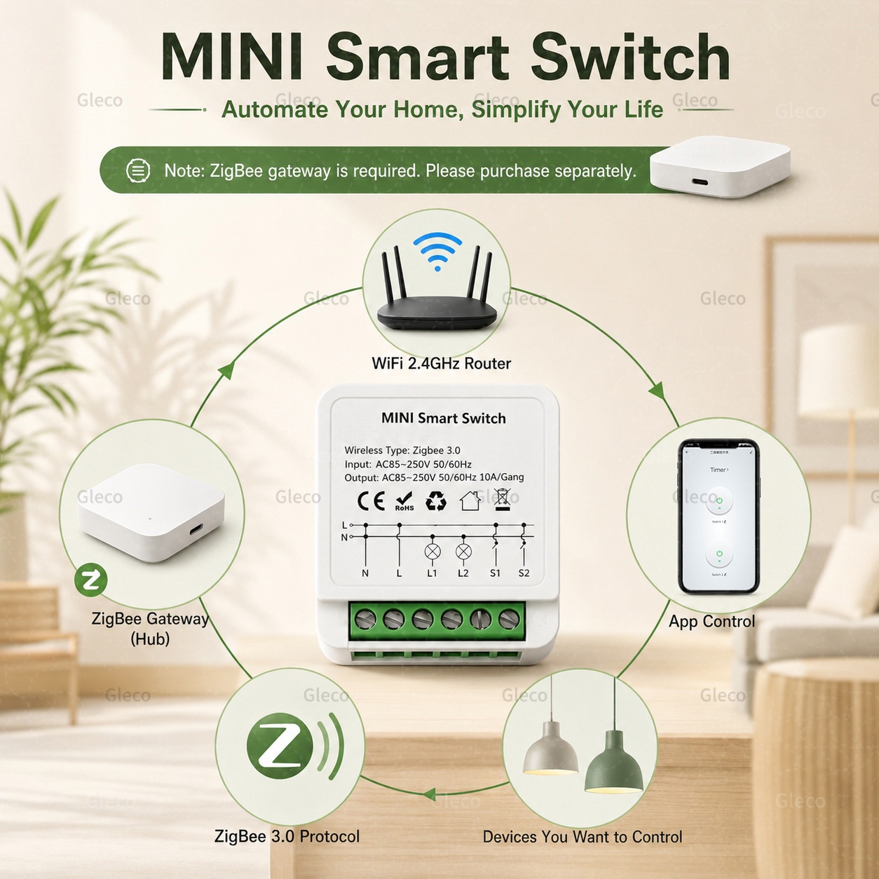 Zigbee Tuya スマートスイッチ スマートライフ 1 - Smart Home Hub 2 のレビューと価格
