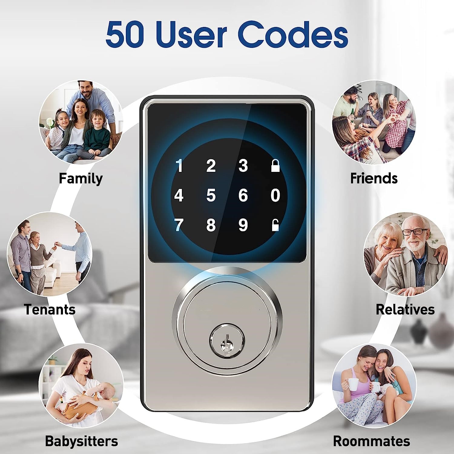 パスワード付きスマートロック、タッチスクリーンキーパッド付き - Smart Home Door Lock のレビューと価格
